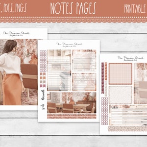 Notas de bendiciones de la cosecha / Erin Condren / Otoño / Notas de Acción de Gracias / Páginas de notas / Pegatinas imprimibles para planificadores / Imprimibles para planificadores / Notas