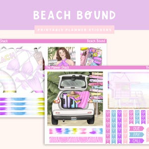 Printable Beach Bound Weekly | Happy Planner Dashboard | Summer | Summer Weekly | Printable Planner Stickers | Weekly Printable | Beach Day