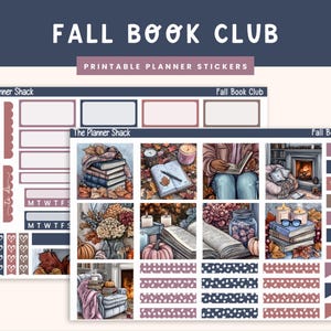 Printable Hobonichi COUSIN Weekly | Fall Book Club | Fall Weekly | Printable Planner Stickers | Hobonichi Cousin | Weekly | Reading | Books