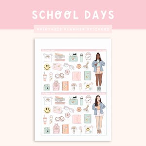 Printable School Days Journaling Weekly | Jouraling Printables | Journaling Stickers | Printable Stickers | Back To School | School Journal image 4