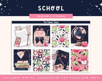Printable School Weekly | Erin Condren | Vertical Layout | Back To School | Digital Stickers | Planner Stickers
