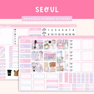 Printable Hobonichi WEEKS Weekly | Seoul | Spring | Vacation | Printable Planner Stickers | Hobonichi Weeks Printable | Travel | Weekly