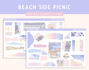Printable Beach Side Picnic Journaling Weekly | Jouraling Printables | Journaling Stickers | Spring | Summer | Beach Journaling Stickers