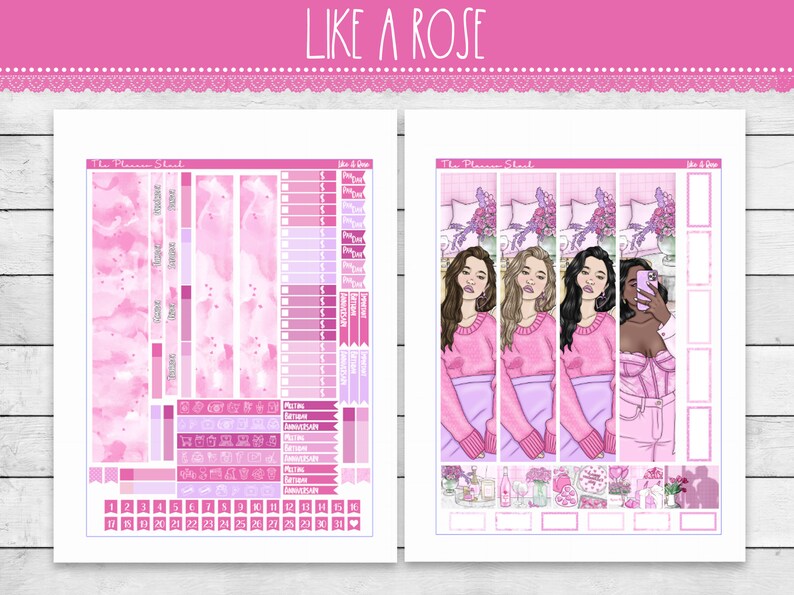Printable Hobonichi Cousin Like A Rose Monthly | Valentine Monthly ...