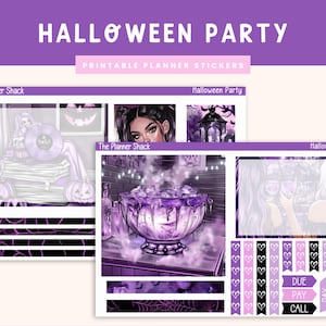 Printable Halloween Party Weekly | Happy Planner Dashboard Weekly | Glam Halloween | Halloween Weekly | Printable Planner Stickers