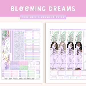 Printable Hobonichi Blooming Dreams Monthly | Monthly | Spring | Summer | Spring Monthly | Printable Planner Stickers | Printable Stickers