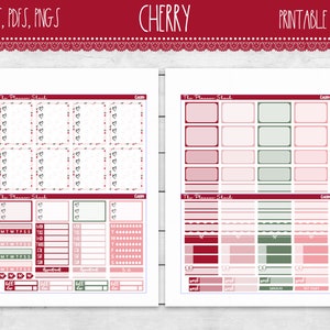 Cherry Vertical Planner Erin Condren Printable Planner Stickers Planner ...