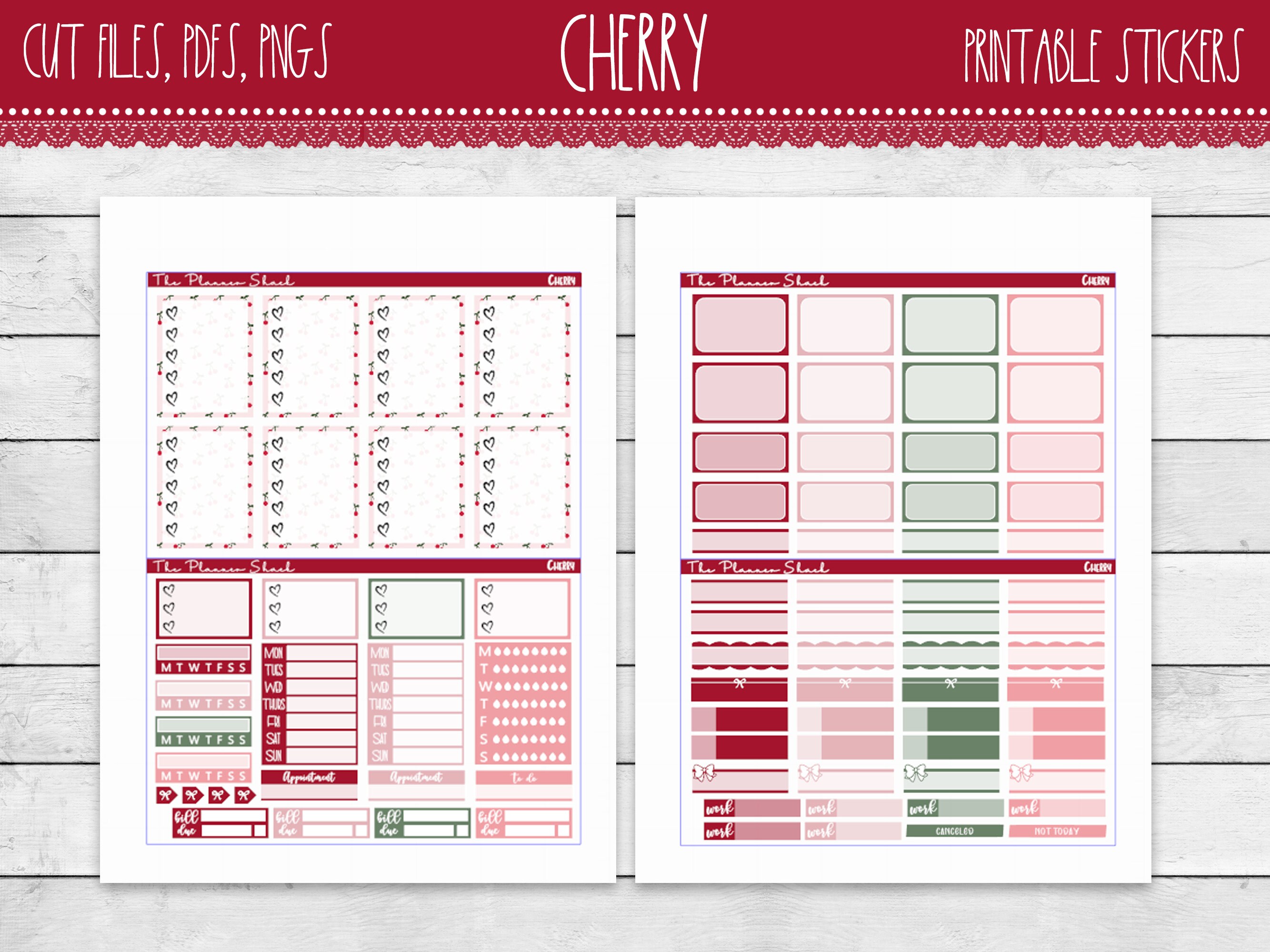 Cherry Vertical Planner Erin Condren Printable Planner - Etsy