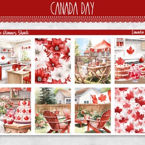 Planificador semanal imprimible del Día de Canadá / Erin Condren / Planificador semanal vertical / Día de Canadá / Celebración / Fuegos artificiales / Pegatinas imprimibles para planificador / Planificador semanal