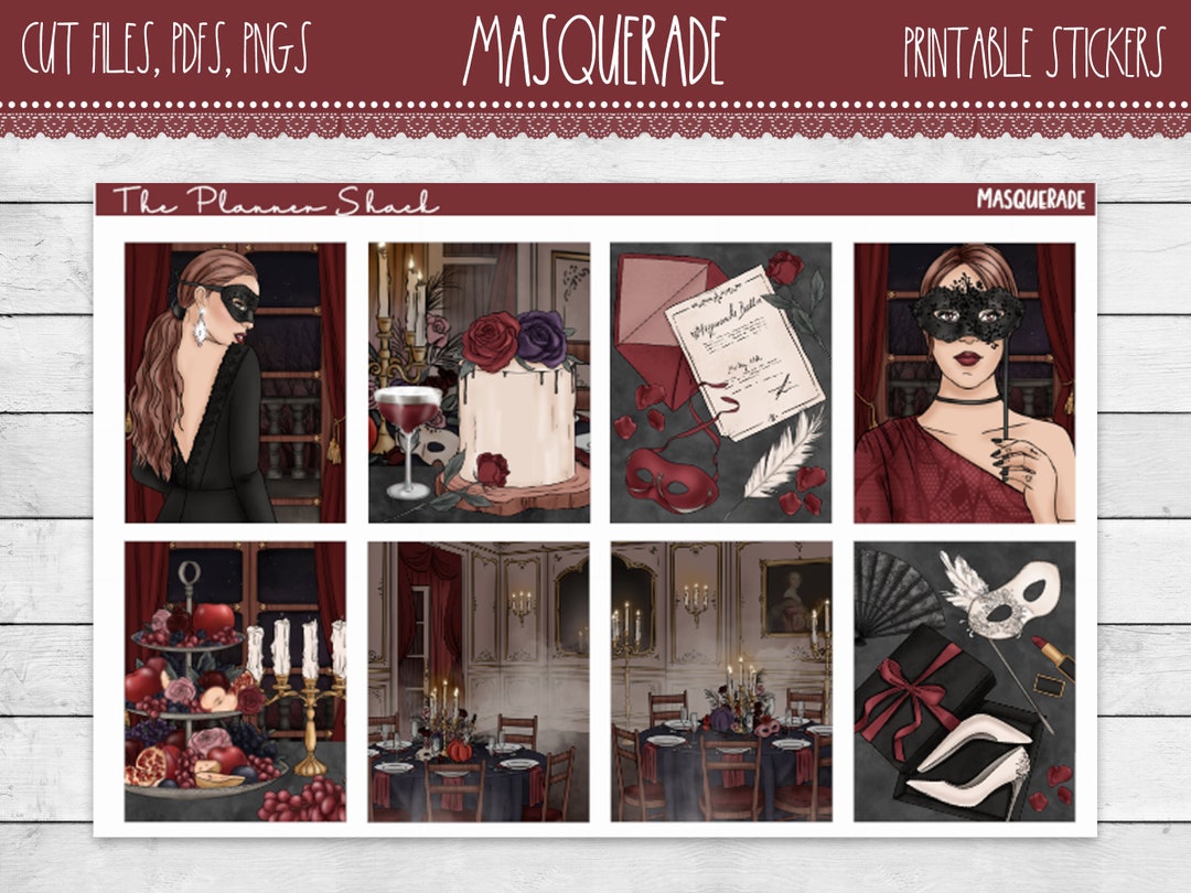 Printable Masquerade Weekly Erin Condren Masquerade Party Halloween ...