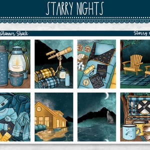 Impression hebdomadaire des nuits étoilées | Erin Condren | Hebdomadaire vertical | Regard sur les étoiles hebdomadaire | Stickers agenda imprimables | Hebdomadaire imprimable