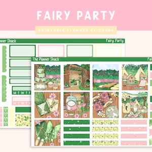 Hobonichi Cousin Weekly para imprimir | Fairy Party Weekly | | Aniversário | Primavera | Verão | Adesivos para planejador para imprimir | Hobonichi Cousin
