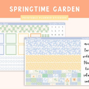 Printable A5 DAILY DUO Weekly | Springtime Garden | Spring | Easter | Printable Planner Stickers | Printable Stickers | A5 Daily Duo