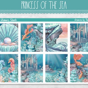 Printable Princess Of The Sea Weekly | Erin Condren | Vertical Weekly | Mermaid | Printable Planner Stickers | Printable Stickers | Weekly