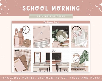 Printable School Morning Weekly | Erin Condren | Vertical Layout | Back To School | Digital Stickers | Planner Stickers | High School
