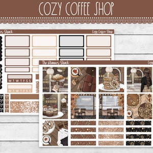Hobonichi Cousin Weekly para impressão | Cozy Coffee Shop | Coffee Weekly | Adesivos para planejador para impressão | Hobonichi Cousin | Semanal para impressão
