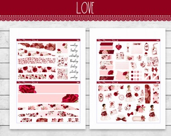 Printable Love Journaling Kit | Valentines Day | Journal | Printable Stickers | Valentine Journaling Weekly | Printable Journaling Stickers