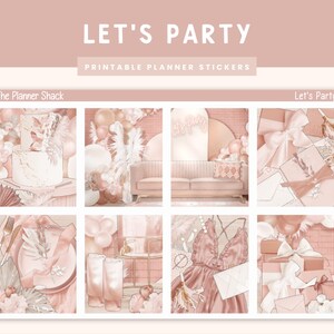印刷可能な「Let's Party Weekly」| エリン・コンドレン | 縦型ウィークリー | 誕生日 | お祝い | 記念日 | 印刷可能なステッカー | ウィークリー印刷可能