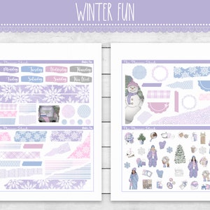 Kit imprimible para llevar un diario divertido de invierno / Imprimibles para llevar un diario de invierno / Pegatinas imprimibles / Pegatinas para llevar un diario de invierno / Diario semanal