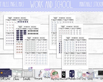 Work Icons | School Icons | Planner Icons | Printable Planner Stickers | Planner Printables | Printable Stickers | Cut Files | DIY Stickers