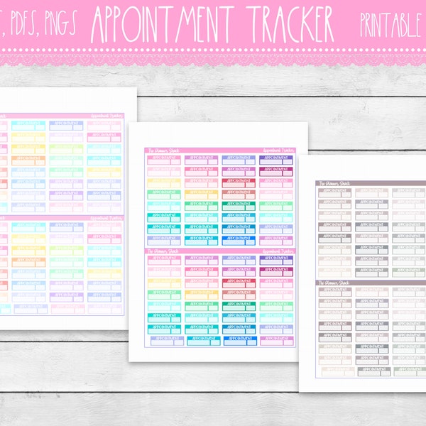 PRINTABLE Appointment Trackers | Appointment Trackers | Functional Stickers | Erin Condren | Happy Planner | Doctor | Dentist | Hair | Nails