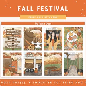 Printable Fall Festival Weekly | Erin Condren | Vertical Layout | Fall Weekly | Corn Maze | Pumpkin Patch | Digital | Planner Stickers