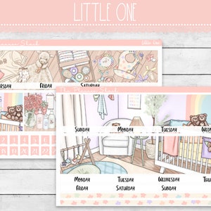 Little One Monthly | Erin Condren | A5 Breit | Baby Monatskalender | Babyparty | Druckbare Planer Aufkleber | Druckbare Aufkleber | Monatsansicht