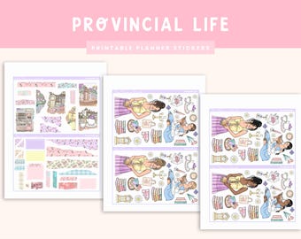 Printable Provincial Life Journaling Weekly | Jouraling Printables | Journaling Stickers | Printable Stickers | Spring | Floral | Love Story