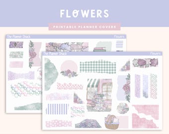 Printable Flowers Journaling Weekly | Journaling Printables | Journaling Stickers | Spring | Summer | Journal Stickers | Flower Market