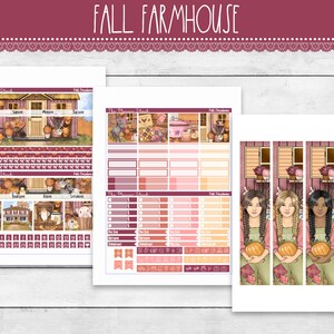 Impression mensuelle de la ferme d'automne | Planificateur heureux | Mensuel | Mensuel d'automne | Ferme Mensuel | Stickers agenda imprimables | Affichage mensuel