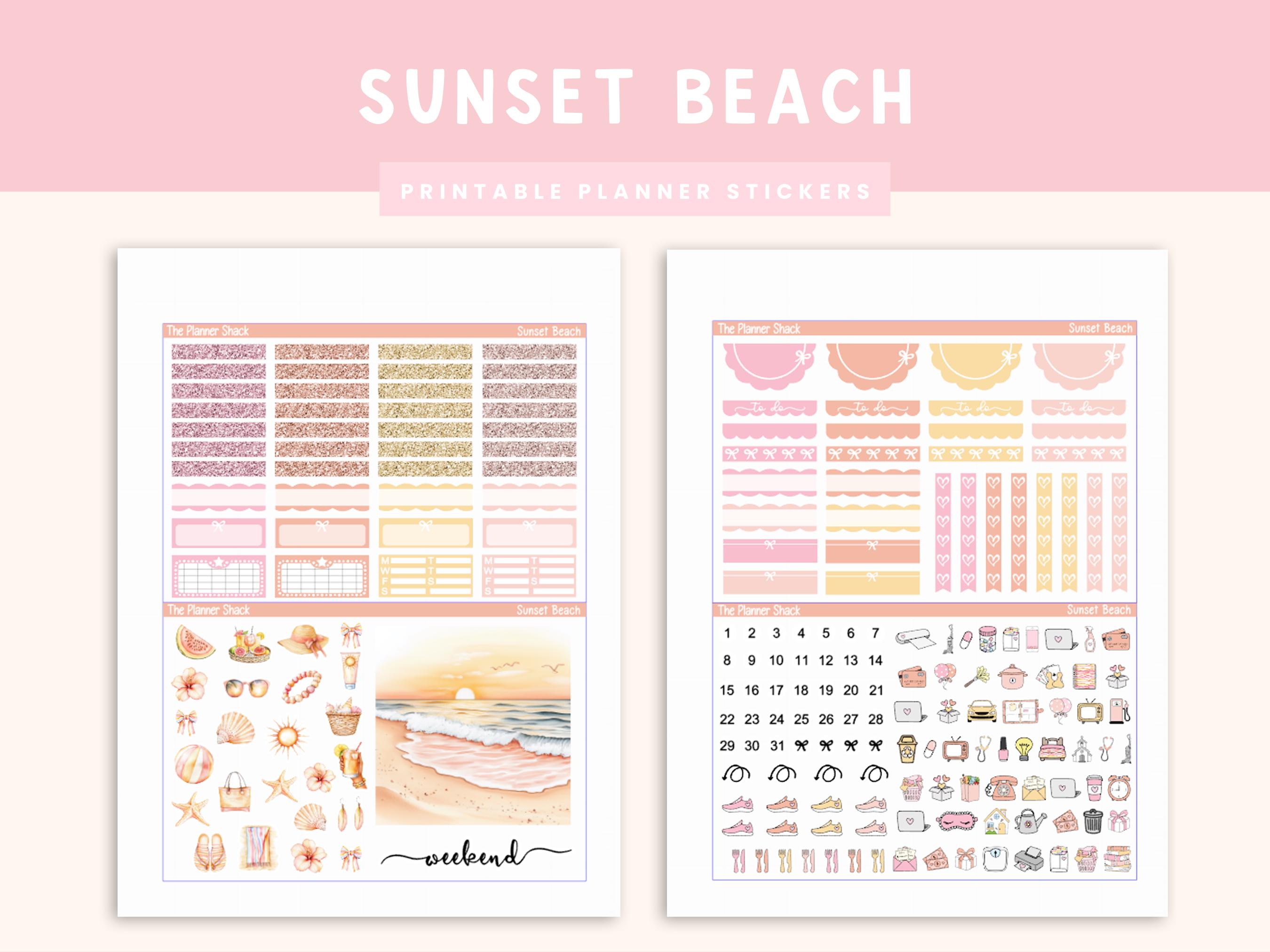 Printable Sunset Beach Weekly | Erin Condren | Vertical Weekly | Summer ...