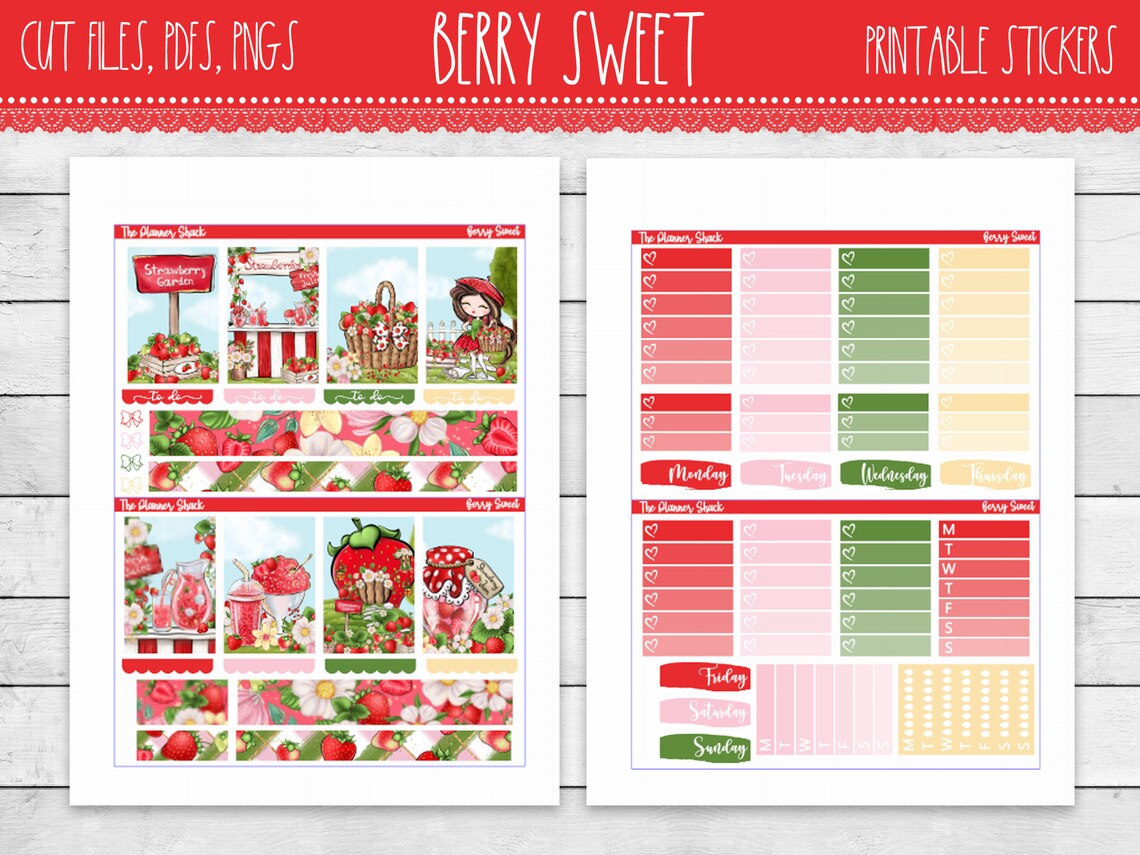 Printable Berry Sweet Weekly Happy Planner Berry Sweet - Etsy