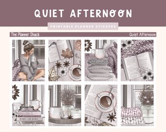 Printable Quiet Afternoons Weekly | Erin Condren | Vertical Weekly | Fall | Fall Weekly | Fall Reading |  Weekly | Printable Stickers