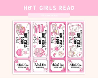 Printable Bookmarks | Hot Girls Read Bookmarks | Book Lovers | Book Lovers Bookmarks | Digital Bookmarks | Spicy Romance | Romance