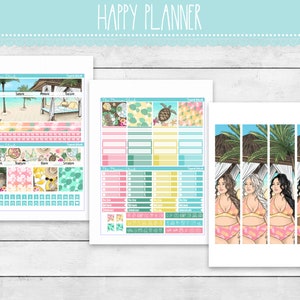 Tropical Retreat Monthly | Happy Planner | Summer Monthly | Printable Planner Stickers | Planner Printables | Beach | Monthly View | Summer