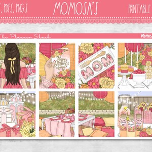 Momosa's | Vertical Weekly | Erin Condren | Mother's Day | Brunch | Picnic | Printable Planner Stickers | Printable Stickers | Weekly