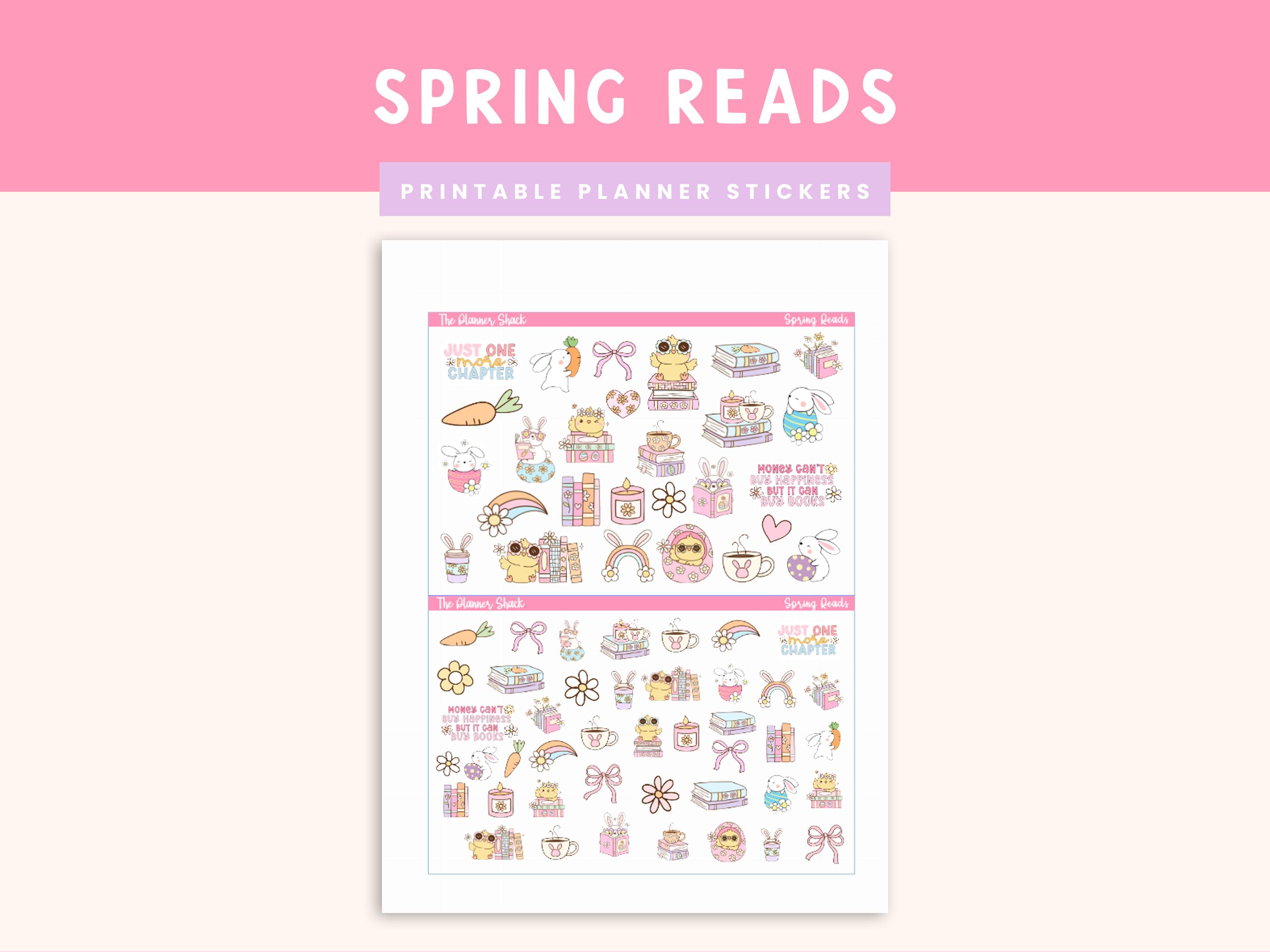 Sticker Book Spring Printable Spring Reads Stickers | Books | Book Lover | Bookish ...