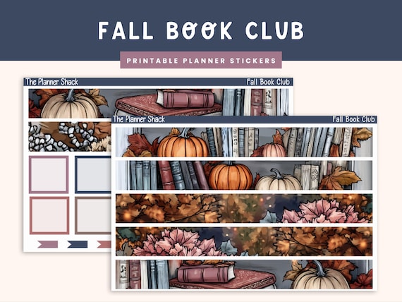 7x9 Daily Duo Printable Weekly | Fall Book Club | Fall Weekly | Printable Planner Stickers | Daily Duo Printables | Books | Reading