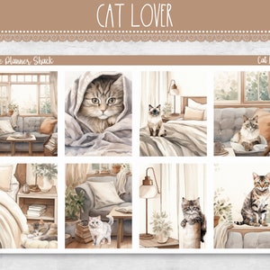 Impression hebdomadaire pour amoureux des chats | Erin Condren | Hebdomadaire vertical | Chat hebdomadaire | Chatons | Stickers agenda imprimables | Hebdomadaire imprimable