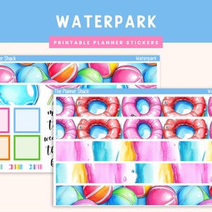 7x9 Daily Duo Printable Weekly | Waterpark | Summer | Summer Weekly | Printable Planner Stickers | Summer Fun | Pool Days | 7x9 Daily Duo