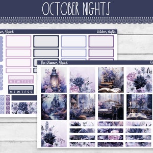 Planificador imprimible de Hobonichi COUSIN / Noches de octubre / Planificador semanal de Halloween / Pegatinas imprimibles para planificador / Hobonichi Cousin / Floral Weekly
