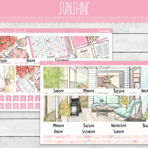 Sunshine Monthly / Erin Condren / A5 Wide / Estate mensile / Estate / Adesivi stampabili per planner / Adesivi stampabili / Visualizzazione mensile