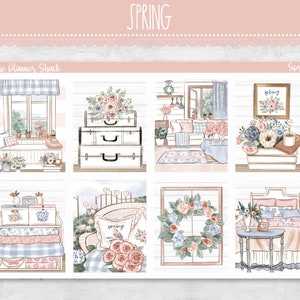 Planificador semanal de primavera imprimible / Erin Condren / Planificador semanal vertical / Florales / Primavera / Planificador semanal de primavera / Pegatinas imprimibles para planificador / Spring Country