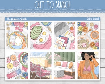 Printable Out To Brunch Weekly | Erin Condren | Vertical Weekly | Birthday | Baby Shower | Bridal Shower | Printable Planner Stickers