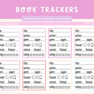 AFDRUKBARE boektrackers | Boektrackers | Functionele stickers | Erin Condren | Vrolijke planner | Verticale planners | Wekelijkse boektrackers