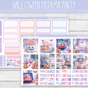 Hobonichi Cousin Weekly para impressão | Festa do pijama de Halloween | Halloween Weekly | Adesivos para planejador para impressão | Hobonichi Cousin | Weekly