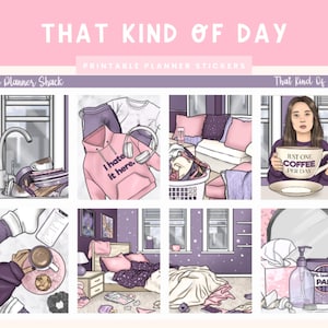 Stampabile That Kind Of Day Settimanale / Erin Condren / Verticale Settimanale / Settimana difficile / Clusterf*k Settimanale / Adesivi stampabili per pianificatore