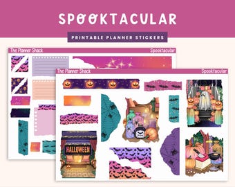 Printable Spooktacular Journaling Kit | Halloween | Halloween Party | Journal Weekly | Journaling Printables | Digital Journaling Stickers