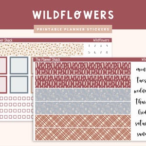 Printable A5 DAILY DUO Weekly | Wildflowers | Summer | Fall | Weekly | Printable Planner Stickers | Printables | Daily Duo | A5 DD Weekly