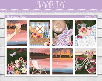 Printable  Summer Time Weekly | Erin Condren | Vertical Weekly | Summer | Summer Weekly | Printable Planner Stickers | Printable Weekly